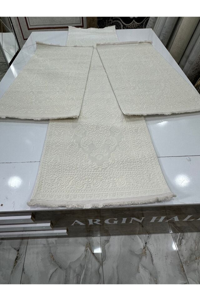 Yatak Odası 3'lü Halısı Beyaz&Krem ARGIN HALI