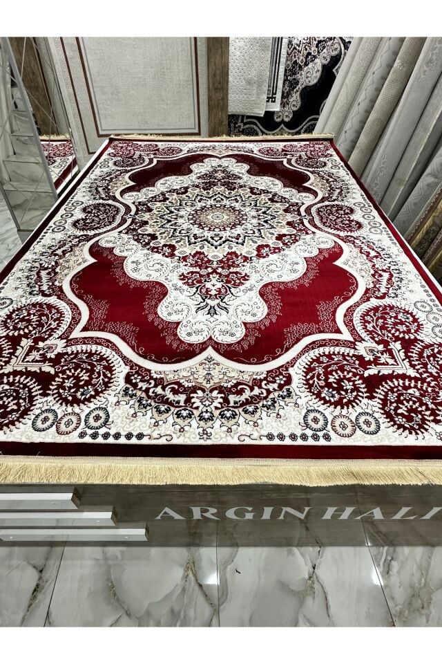 Etnik Desen Bordo Halı Argın Halı