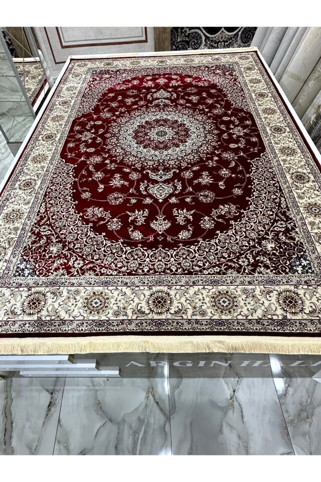 Etnik Desen Bordo İpek Halı ARGIN HALI