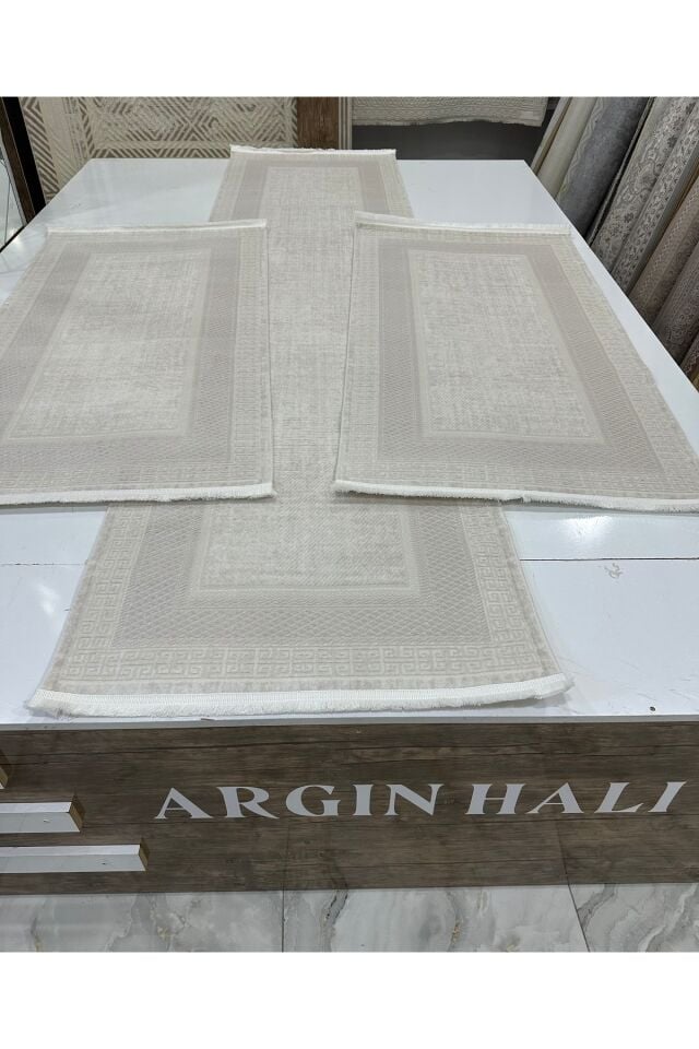 Yatak Odası Üçlü Halısı Vizon Renk ARGIN HALI